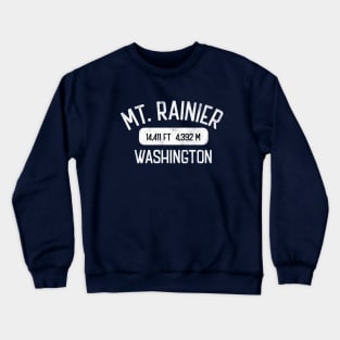 Mt. Rainier Washington - White Arch Distressed Mountain Crewneck Sweatshirt